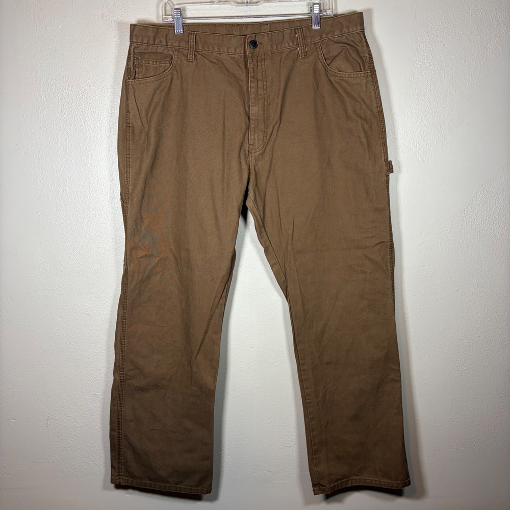 Genuine Dickies‎ Mens Brown Duck Canvas Carpenter Pants Workwear Utility 38x29